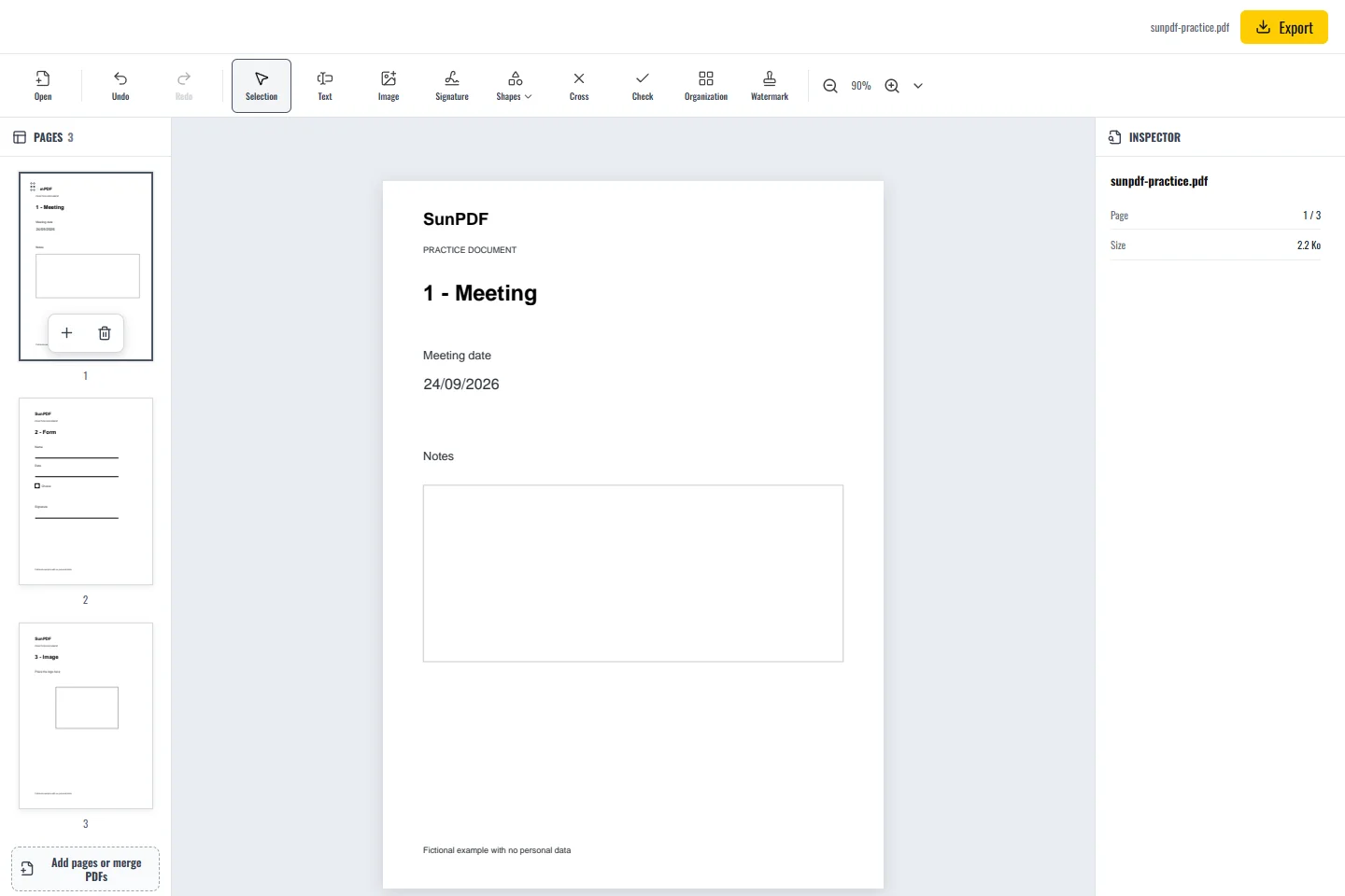 After: Edit PDF text, SunPDF