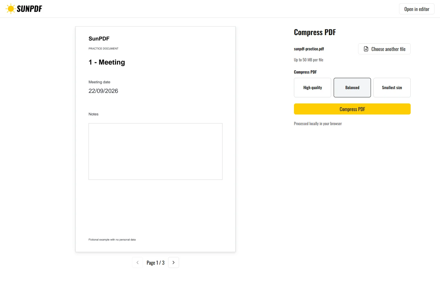 Compress PDF, SunPDF