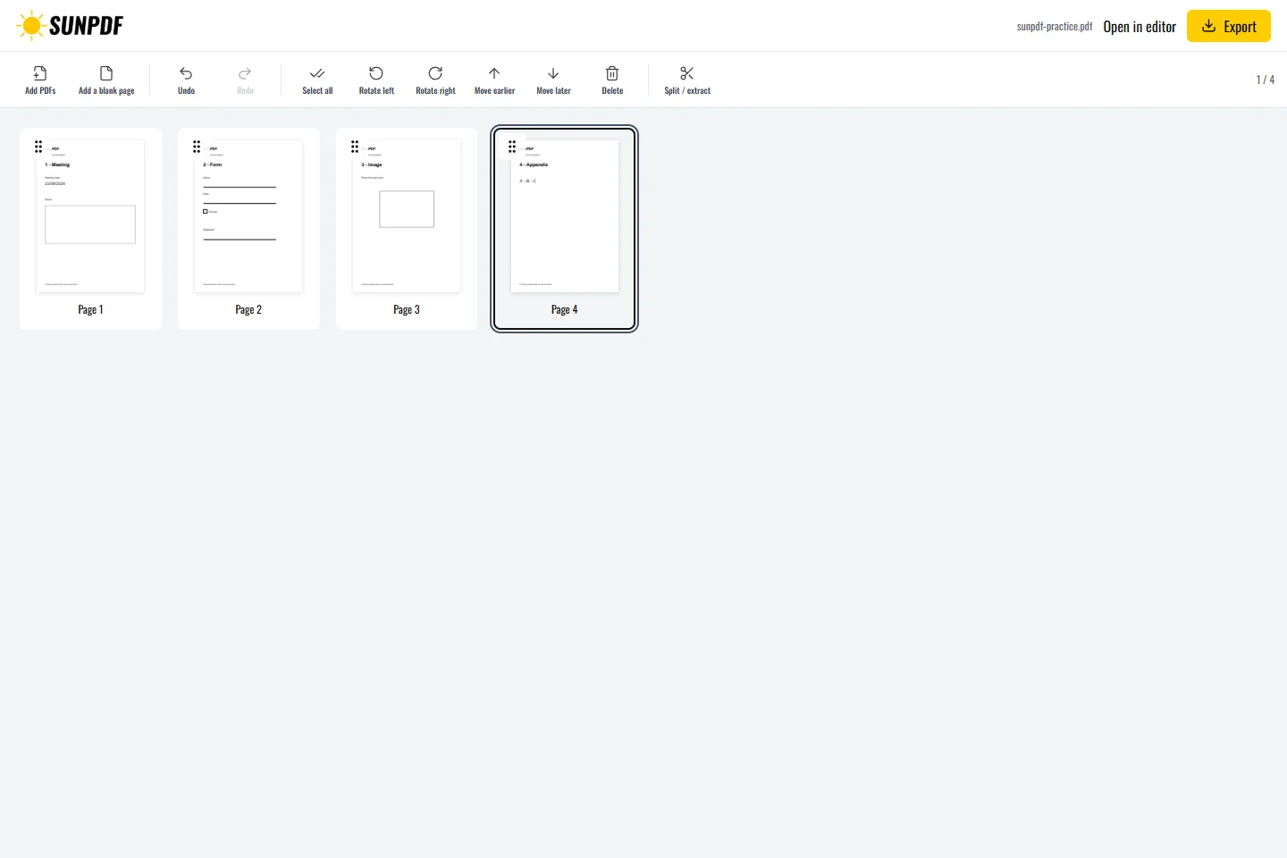 Fusionner des PDF, SunPDF