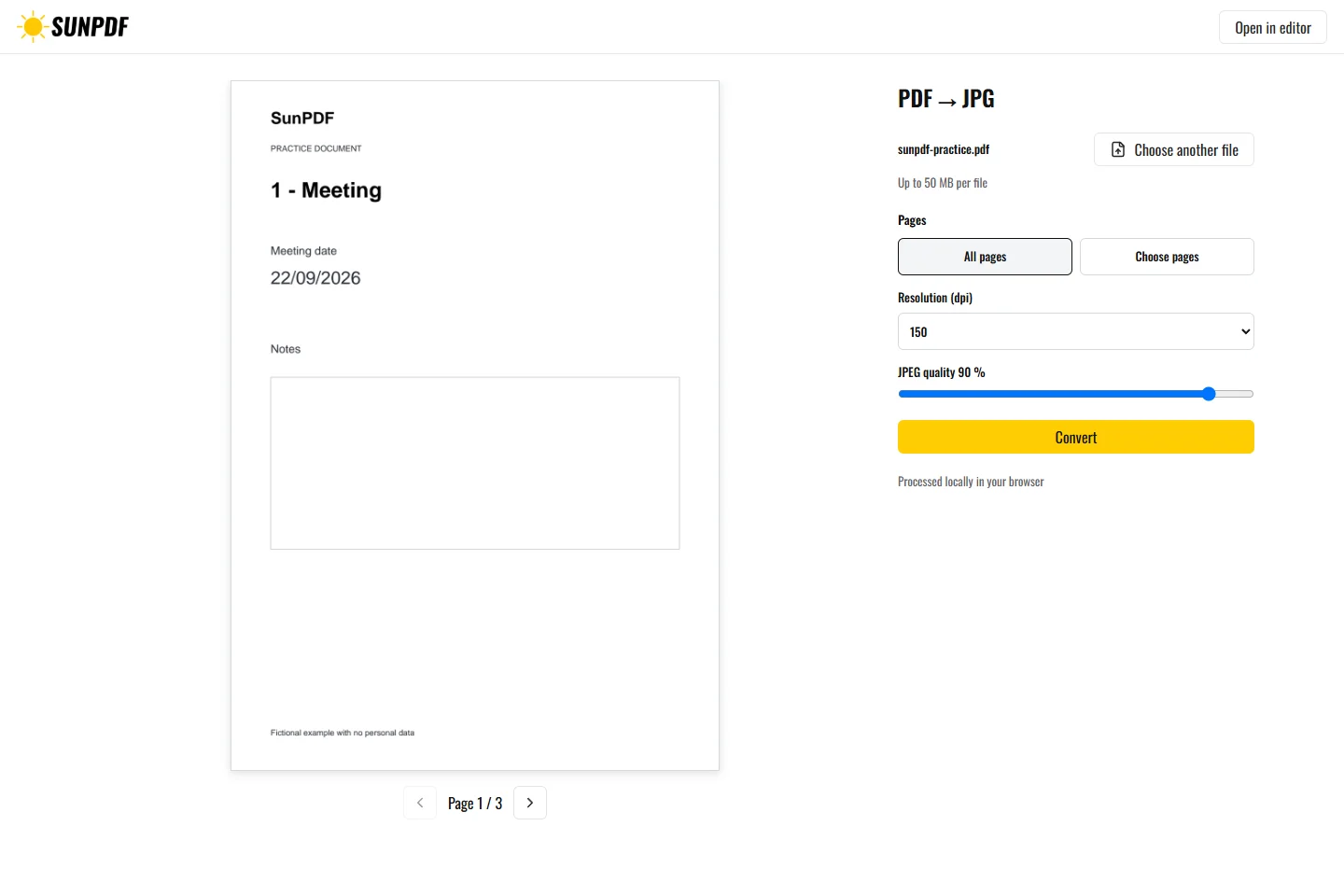PDF in JPG, SunPDF